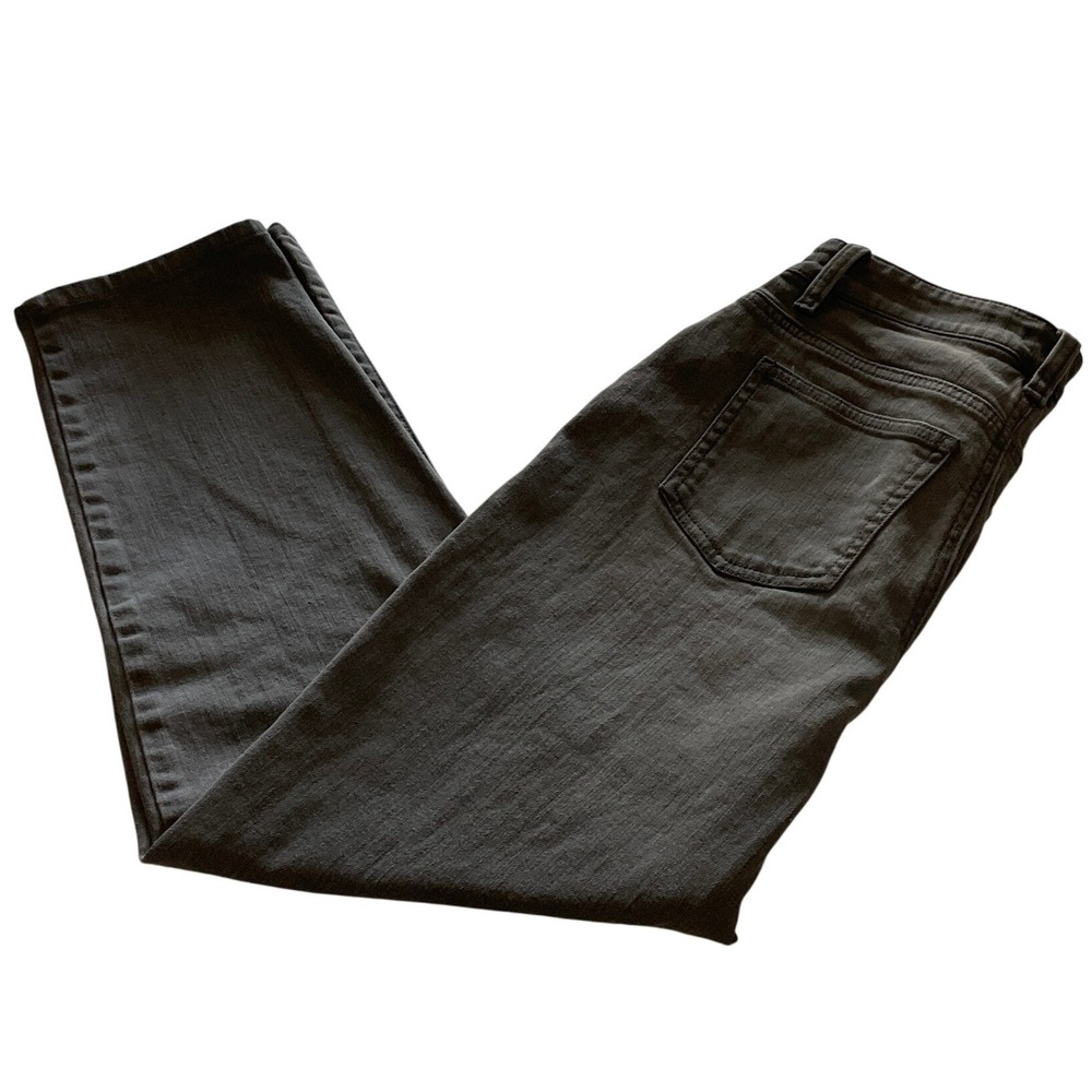 EILEEN FISHER 2 Petite Women's Gray Wash Black Straight Leg Jeans Stretch Cotton